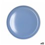 Assiette plate Bidasoa Moana Bleu Céramique Ø 26 cm (12 Unités)