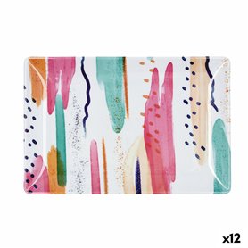 Plateau apéritif Quid Acuarela Rose 30 x 20 x 2 cm (12 Unités)