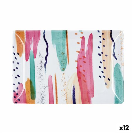 Plateau apéritif Quid Acuarela Rose 30 x 20 x 2 cm (12 Unités)