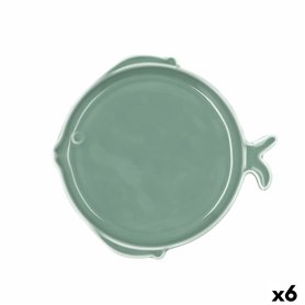 Assiette plate Bidasoa Aura Stela Vert Céramique Poisson 19 x 18 x 2 cm (6 Unités)