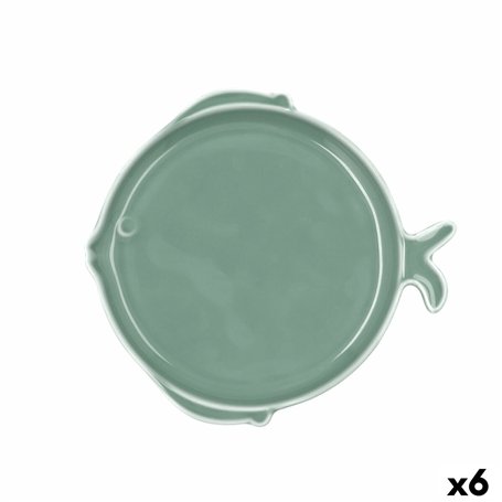 Assiette plate Bidasoa Aura Stela Vert Céramique Poisson 19 x 18 x 2 cm (6 Unités)