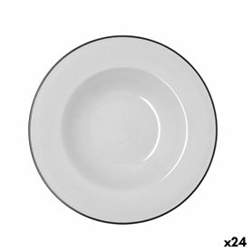 Assiette creuse Bidasoa Glacial Filo Blanc Céramique Ø 23