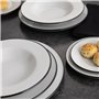 Assiette à dessert Bidasoa Glacial Filo Blanc Céramique Ø 19 cm (36 Unités)
