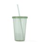 Verre avec Paille Quid Quidate Vert Plastique 475 ml (12 Unités)
