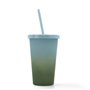 Verre avec Paille Quid Quidate Vert Plastique 475 ml (12 Unités)