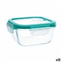 Boîte à lunch hermétique Quid Ciclon Turquoise verre 530 ml (12 Unités)