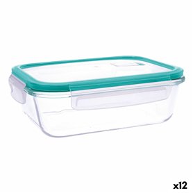 Boîte à lunch hermétique Quid Ciclon Turquoise verre 640 ml (12 Unités)