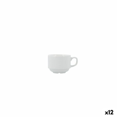 Tasse de café et de thé Bidasoa Serenity Hydrozero Blanc Céramique 90 ml (12 Unités)