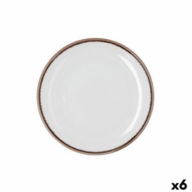 Assiette à dessert Bidasoa Orion Hydrozero Blanc Céramique Ø 21 cm (6 Unités)