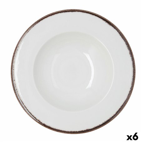 Assiette à pâtes Bidasoa Orion Hydrozero Blanc Céramique Ø 30 cm (6 Unités)