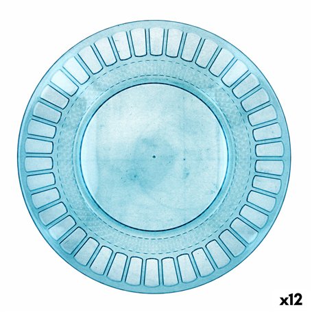 Assiette plate Quid Gaia Turquoise Plastique Ø 26 cm (12 Unités)