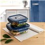Boîte à lunch hermétique Luminarc Baltic Bleu verre 760 ml (6 Unités)
