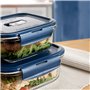 Boîte à lunch hermétique Luminarc Baltic Bleu verre 760 ml (6 Unités)
