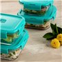 Boîte à lunch hermétique Luminarc Turquesa Turquoise verre 1,22 L (6 Unités)
