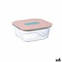 Boîte à lunch hermétique Luminarc Joy Orange verre 800 ml (6 Unités)
