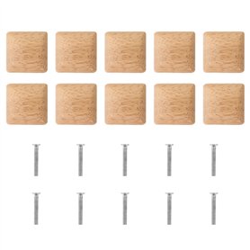 Angoily 10Pcs Boutons En Bois Massif CarréS Pour Meubles