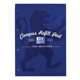 Oxford Campus Bloc de recharge de papier ligné A4 140 pages à spirale