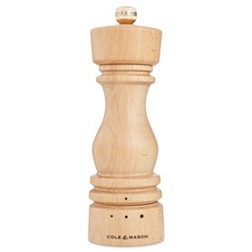 Cole & Mason London Moulin à sel – Shaker à épices rechargeable avec un design en bois de qualité supérieure – Réglable pour ass