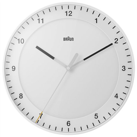 Braun Grande Horloge Murale analogique Classique avec Mouvement de Balayage Silencieux