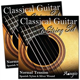 Adagio Pro Lot de 2 cordes en nylon pour guitare acoustique classique Tension moyenne