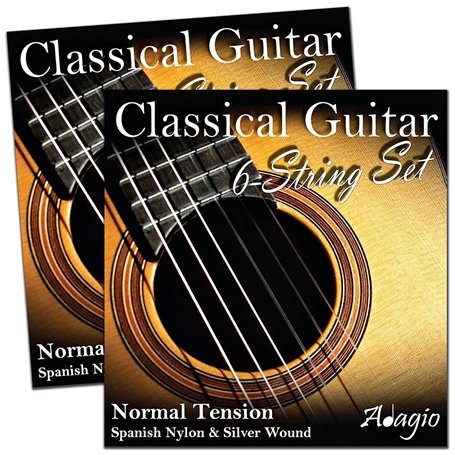 Adagio Pro Lot de 2 cordes en nylon pour guitare acoustique classique Tension moyenne