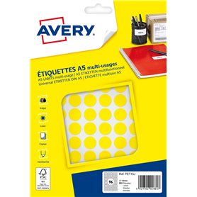 AVERY - Etui de 960 pastilles jaunes autocollantes