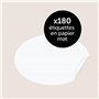 Avery Étiquettes Autocollantes Ovales 64x42 mm - Pack de 180 Papier Blanc Mat - Personnalisables Étiquette Avery Imprimables Las