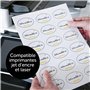 Avery Étiquettes Autocollantes Ovales 64x42 mm - Pack de 180 Papier Blanc Mat - Personnalisables Étiquette Avery Imprimables Las