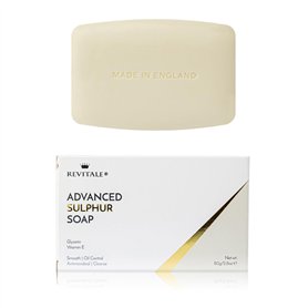 Savon pur végétal Revitale à formule à base de soufre - 80 g - Antibactérien - Aide à lutter contre les points noirs