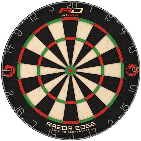 RED DRAGON RazorEdge Cible de fléchettes en Poils de qualité Professionnelle approuvée par Tournoi