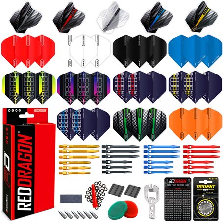 RED DRAGON Fléchettes – Lot d'accessoires professionnels en aluminium – Comprend des ailettes