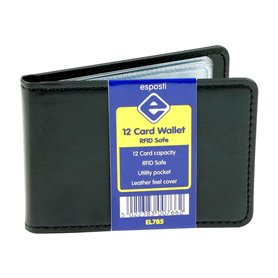 Esposti Porte-cartes de crédit fin pour homme | Portefeuille pour homme | Blocage RFID | Design minimaliste léger | 12 emplaceme