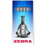 Zebra Z-Grip Lot de 6 stylos à bille à encre lisse Noir 1 mm