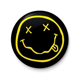 Badge Nirvana Smiley avec logo