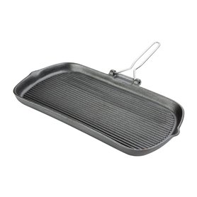 Vogue K417 Poêleà griller en fonte antiadhésive 380 x 225 x 37 mm Noir