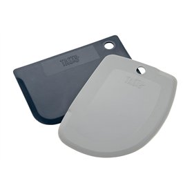 Tasty Lot de 2 cartes à pâte – Spatule en plastique PP bleu foncé et gris – Idéal pour racler