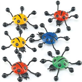 Baker Ross Lot de 6 Coccinelles Murales Rampantes - Idéal comme cadeau de pochette surprise
