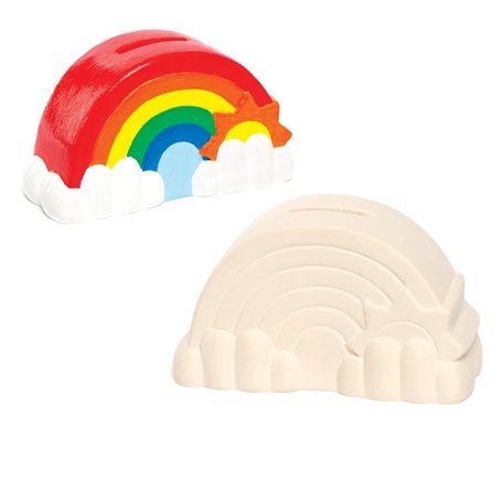 Baker Ross Tirelires en céramique arc-en-ciel à peindre pour décorer et afficher les enfants - Créations en porcelaine créative