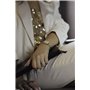 SEKONDA Monica Ladies 40642 Montre à quartz 20 mm, boîtier en alliage doré et bracelet avec pierres et cadran blanc, Bracelet