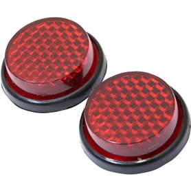 Ryde Réflecteur Catadioptre Rond/Circulaire pour Moto - Rouge