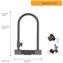 Antivol U de Sécurité - YALE - YUL2/13/230/1 - Certifié Sold Secure Silver - Pour Vélo, VTT - 230 x 115 x 13 mm - Noir