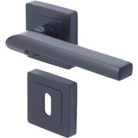 YALE - YPP7-S-PC Poignée de porte carrée de 7 noir YALE - Modele Sienna - passage  clé