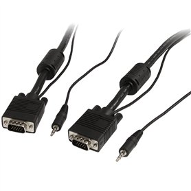StarTech.com Câble vidéo coaxial pour écran VGA haute résolution 15 m avec audio HD15 M/M (MXTHQMM15MA)