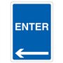 V Safety Enter - Flèche Gauche 210 x 297 mm (A4) - Panneau de sécurité en plastique rigide 1 mm