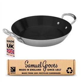 Chabrias Ltd Poêle à paella anti-adhésive en acier brossé 30 cm