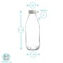 Argon Tableware Bouteille en Verre TALLO - Grand réfrigérateur Service de Rangement Carafe Carafe pour l'eau, Jus - 1 Litre