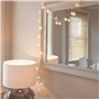 Lights4fun Guirlande Lumineuse 30 Fleurs Blanches à LED Blanc Chaud pour Intérieur