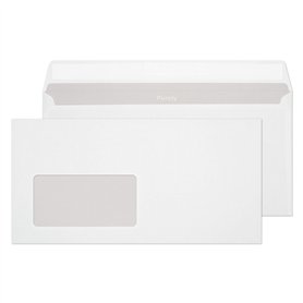 Blake Everyday | enveloppe DL (11 x 22cm) avec fenêtre | lot de 100 unités | 90 GSM | enveloppes blanches à bande protectrice |