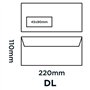 Blake Everyday | enveloppe DL (11 x 22cm) avec fenêtre | lot de 100 unités | 90 GSM | enveloppes blanches à bande protectrice | 