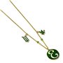 WICKED Coffret cadeau collier et boucles d'oreilles à tige Elphaba, taille unique, Alliage de zinc : 93 % zinc + 3 % cuivre + 4 